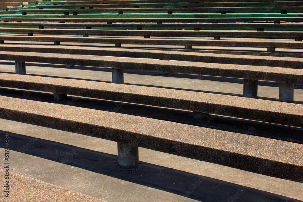 Obraz premium Grandstand in the park ,Seating for sports and activities