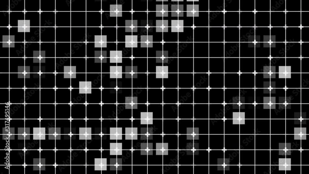 Abstract disco grid overlay of dance party squares flashing in an illuminated blinking block light pattern Abstract disco grid overlay of dance party squares flashing in an illuminated blinking block light pattern
