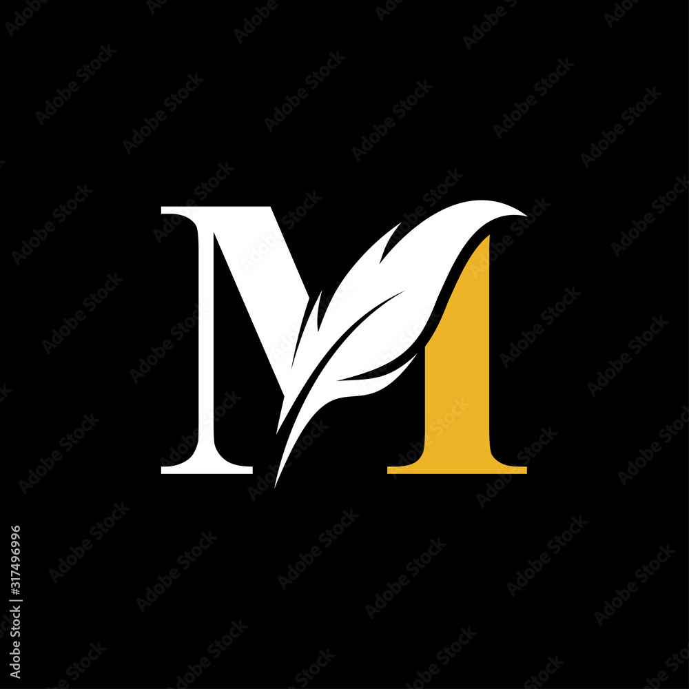 initial-letter-m-logo-with-feather-luxury-gold-stock-vector-adobe-stock