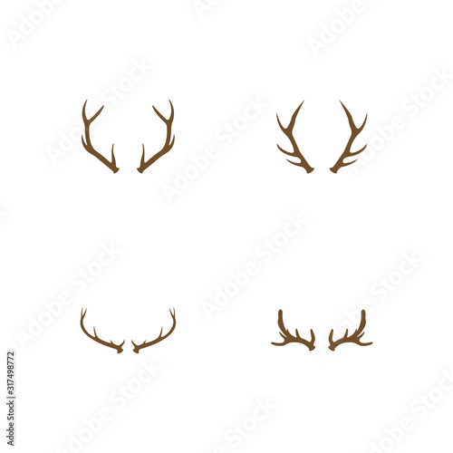 Deer Antlers Logo Template Illustration Design.