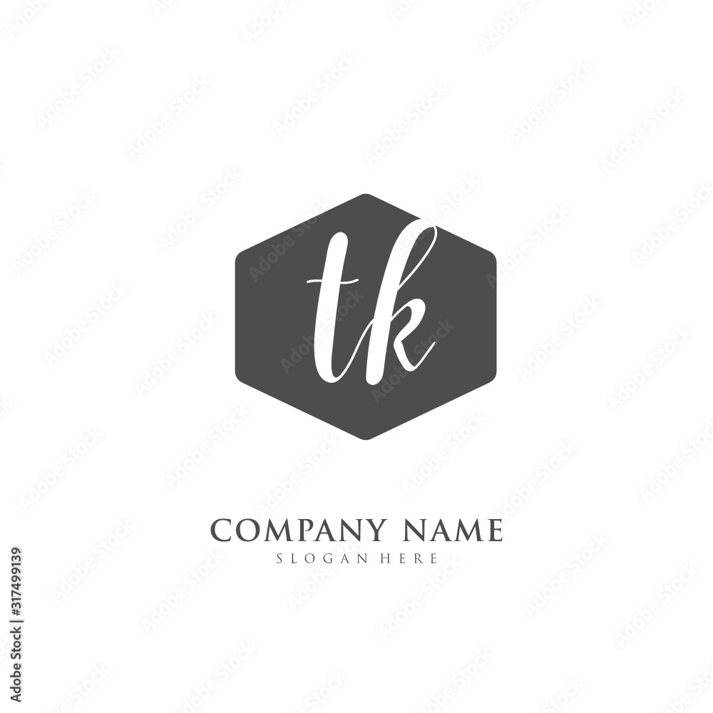Handwritten initial letter T K TK for identity and logo. Vector logo template with handwriting and signature style. Handwritten initial letter T K TK for identity and logo. Vector logo template with handwriting and signature style.