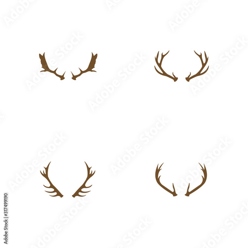 Deer Antlers Logo Template Illustration Design. © Sunar