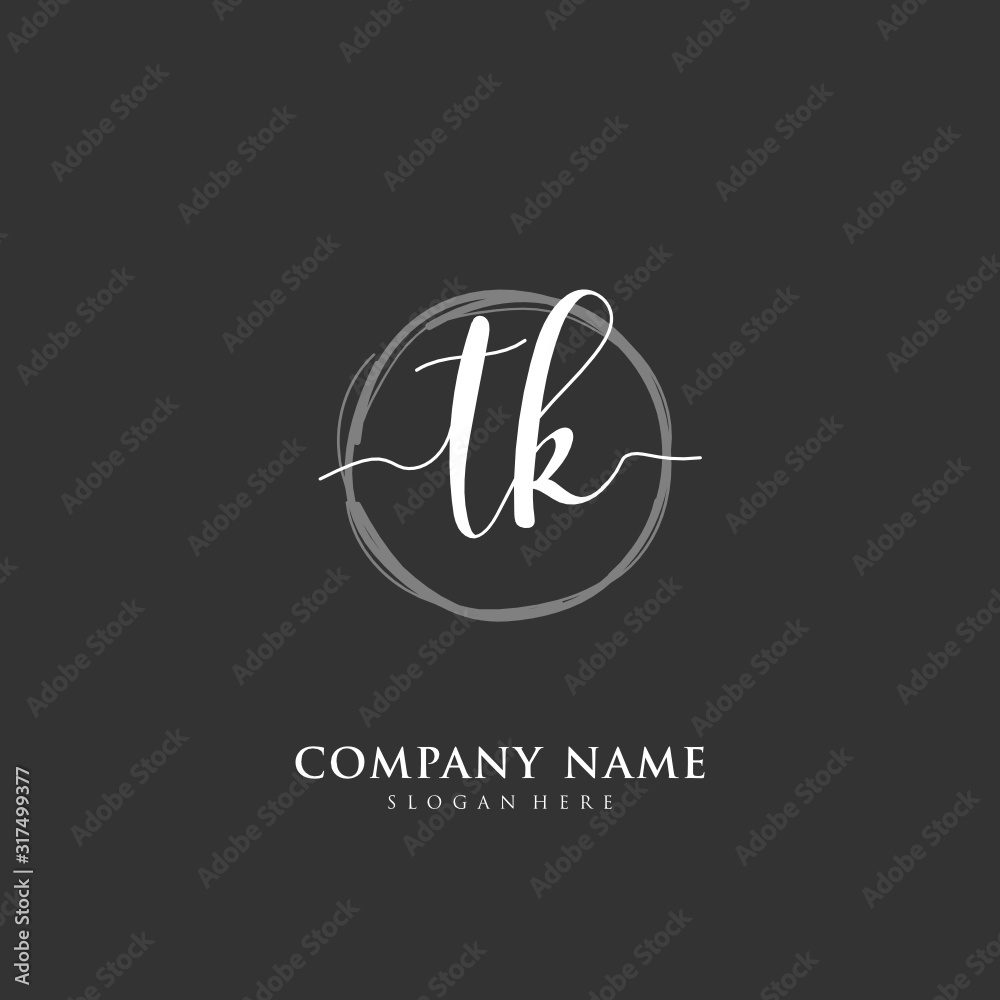 Handwritten initial letter T K TK for identity and logo. Vector logo template with handwriting and signature style. Handwritten initial letter T K TK for identity and logo. Vector logo template with handwriting and signature style.