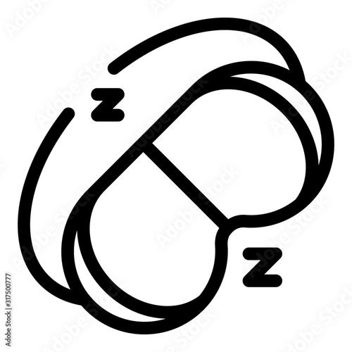 Sleep eye cover icon. Outline sleep eye cover vector icon for web design isolated on white background