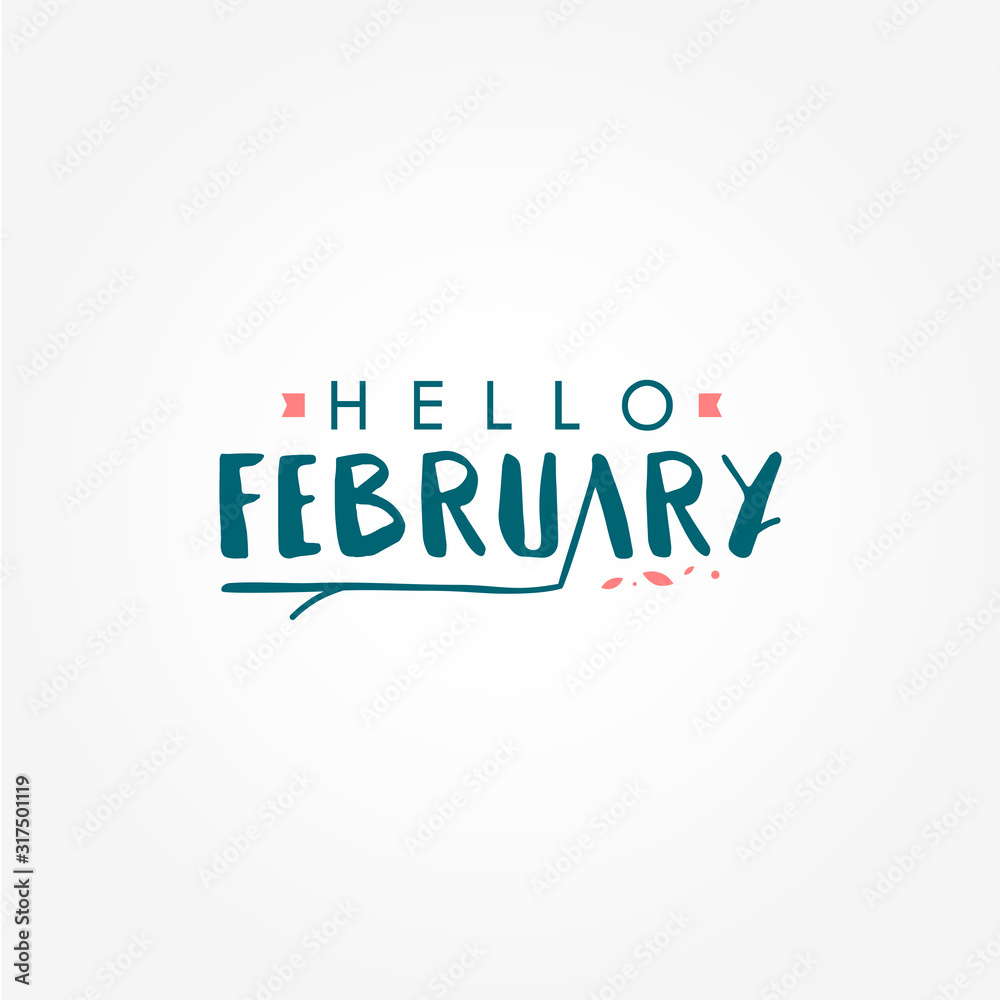 Hello February Vector Design Template Background