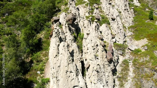 Wallpaper Mural Aerial Video Beautiful Mountain Landscape Summer Day. Altai Republic, Russian Federation, 4K Drone Shot. Altai Mountains Torontodigital.ca