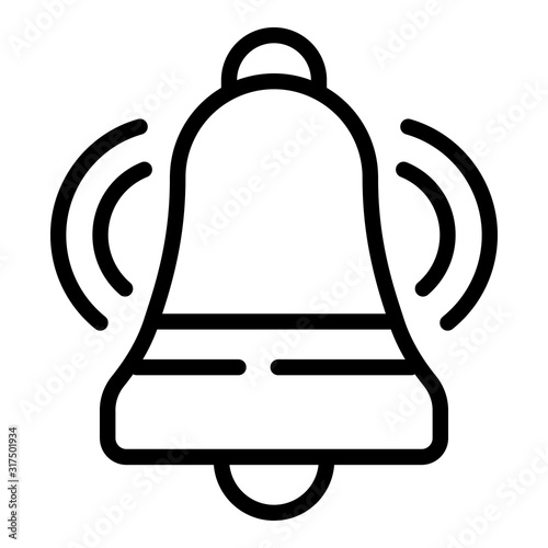 Ringer bell icon. Outline ringer bell vector icon for web design isolated on white background