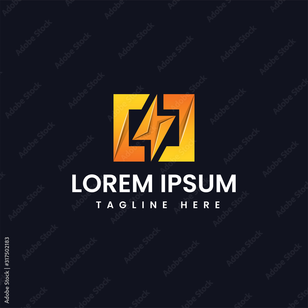 Power energy ligthning logo design