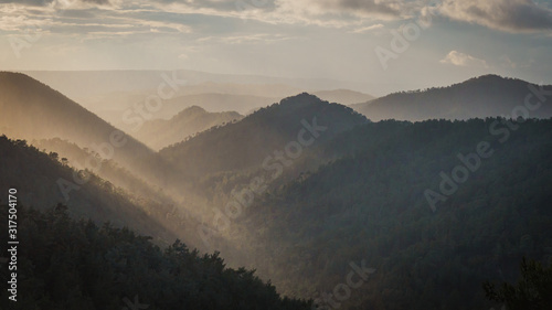 sunrset in mountains photo