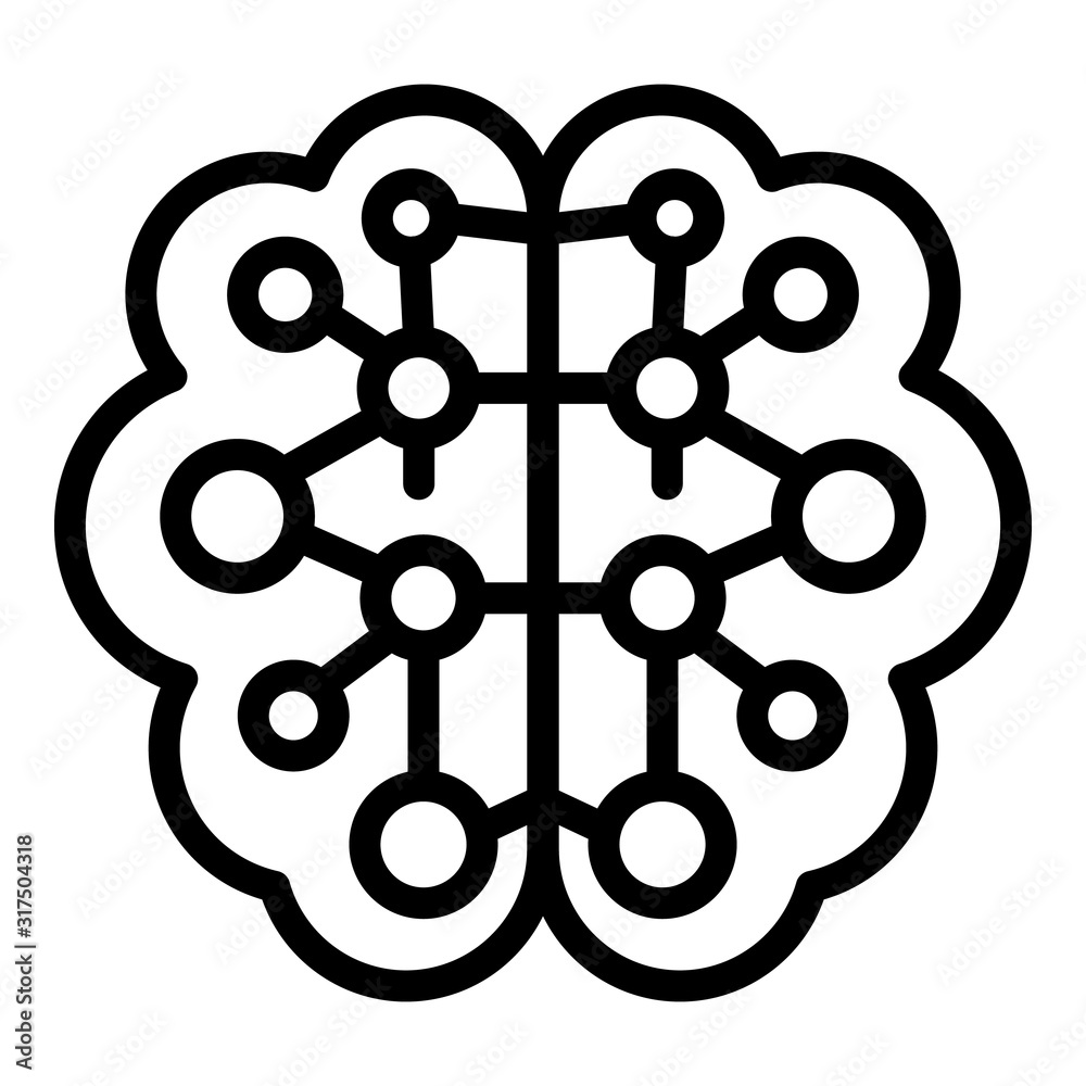 Future ai brain icon. Outline future ai brain vector icon for web ...