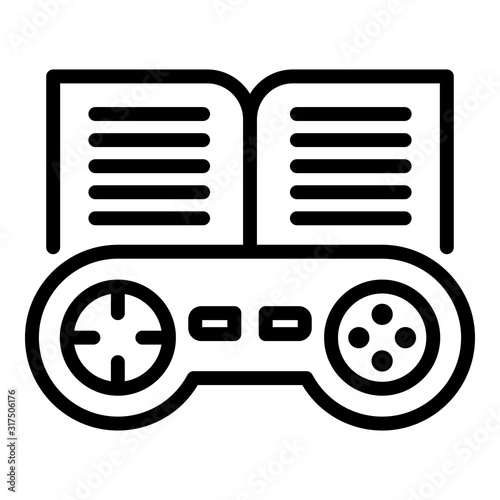 Video game instruction icon. Outline video game instruction vector icon for web design isolated on white background