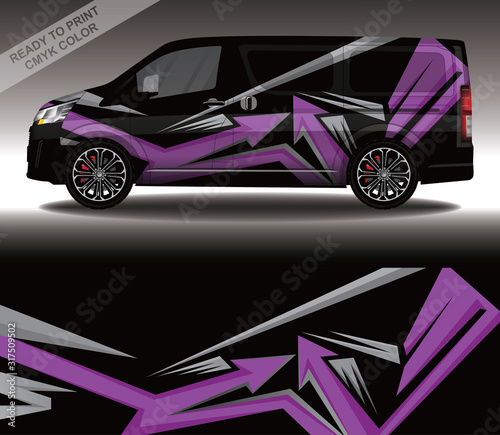 Car wrap decal design vector, custom livery race rally car vehicle sticker and tinting.
