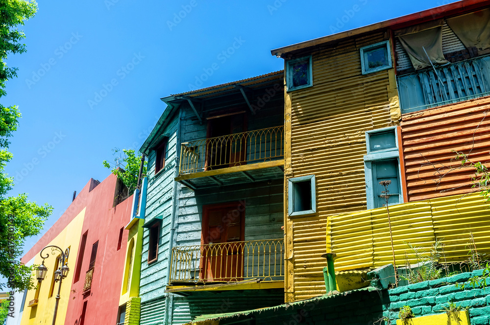 Colorful houses on Caminito area in La boca, Buenos Aires, Argentina