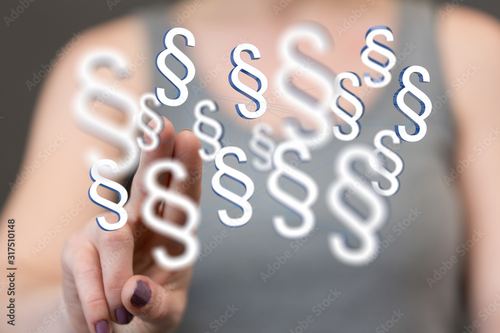 paragraph law sign digital in hand 3D paragraph law sign digital in hand 3D