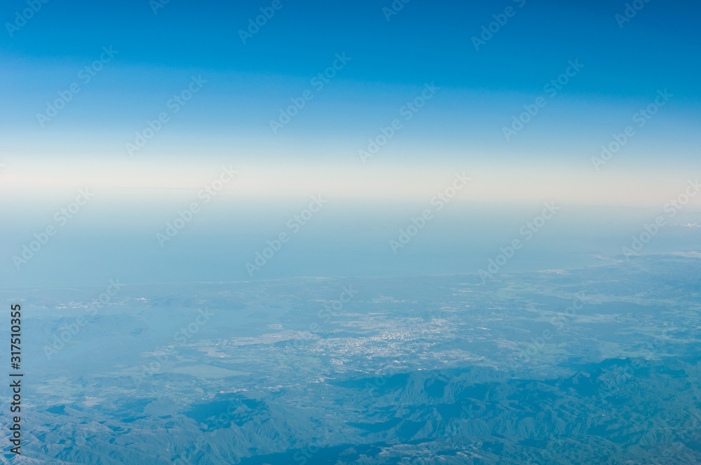 sky seen from above without clouds and with contrasting colors sky seen from above without clouds and with contrasting colors
