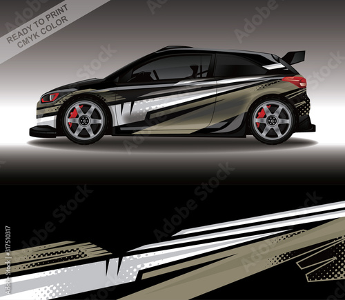 Car wrap decal design vector, custom livery race rally car vehicle sticker and tinting.