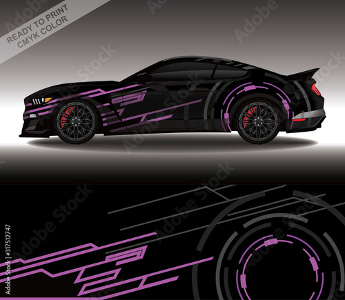 Car wrap decal design vector, custom livery race rally car vehicle sticker and tinting.