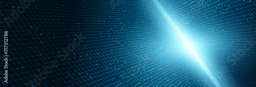 Modern Circuit Microchip Technology on Blue Future Background,Hi-tech Digital and network Concept design,Free Space For text in put,Vector illustration.