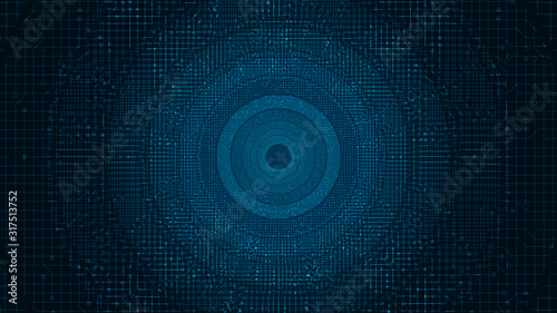 Modern Circle Circuit Microchip on Technology Background,Hi-tech and security Concept design,Free Space For text in put,Vector illustration.