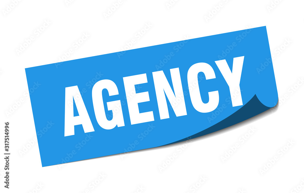 agency sticker. agency square sign. agency. peeler agency sticker. agency square sign. agency. peeler