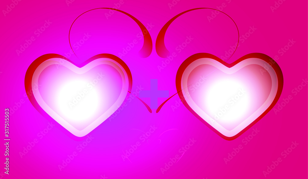 Valentine's day background with hearts. Vector illustration