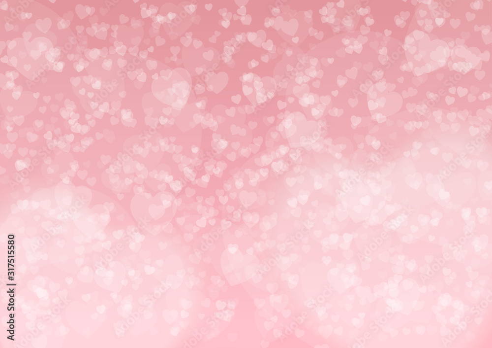 Sweet pink heart background, Valentine's day background, vector illustration 