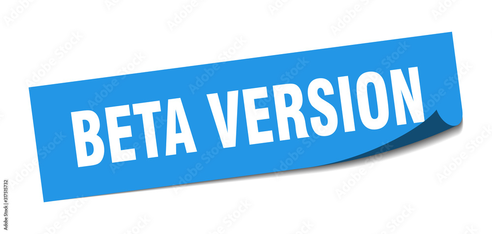 beta version sticker. beta version square sign. beta version. peeler