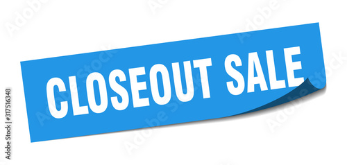 closeout sale sticker. closeout sale square sign. closeout sale. peeler