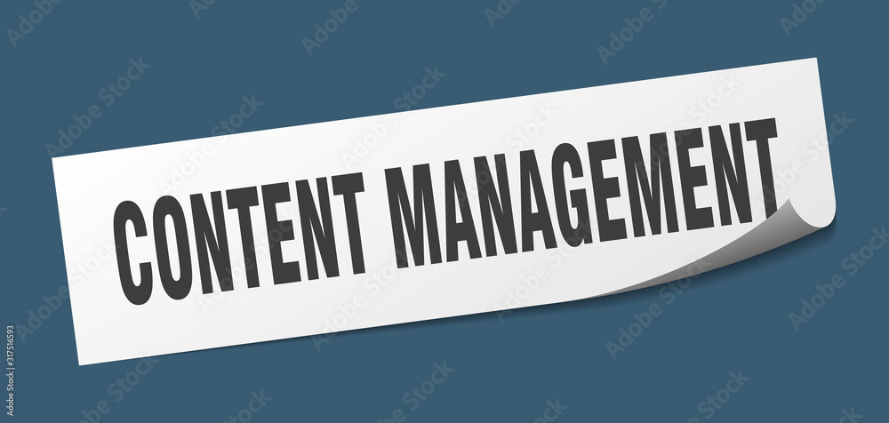 content management sticker. content management square sign. content management. peeler