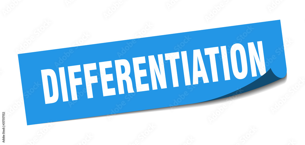 differentiation sticker. differentiation square sign. differentiation. peeler