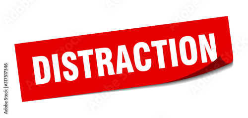 distraction sticker. distraction square sign. distraction. peeler