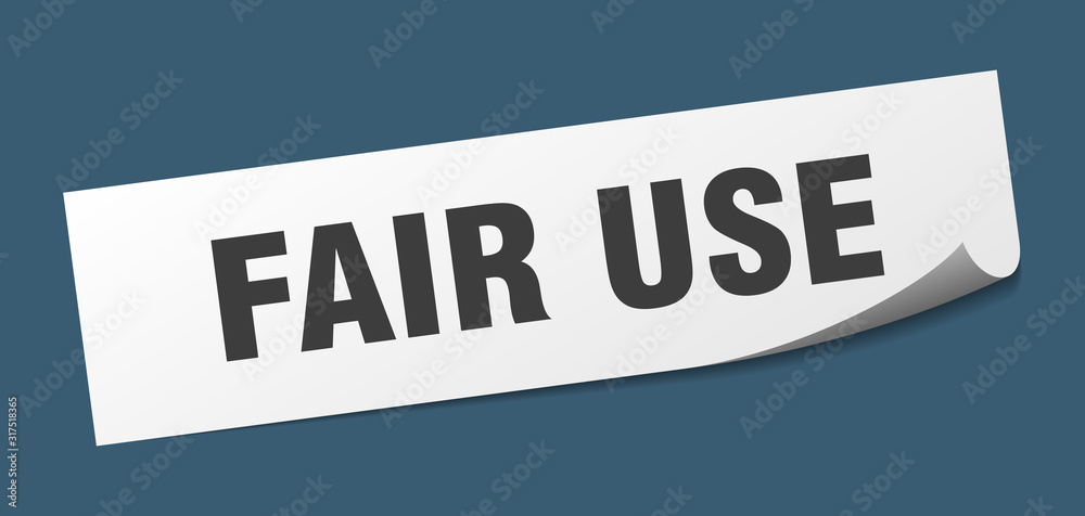 fair use sticker. fair use square sign. fair use. peeler