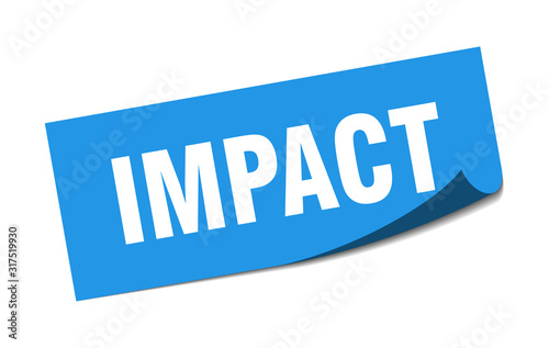 impact sticker. impact square sign. impact. peeler