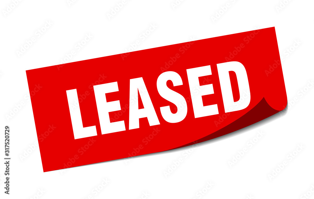 leased sticker. leased square sign. leased. peeler