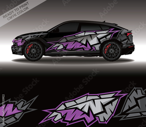 Car wrap decal design vector, custom livery race rally car vehicle sticker and tinting.
