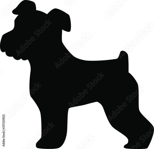 Clean edged silhouette of Miniature Schnauzer
