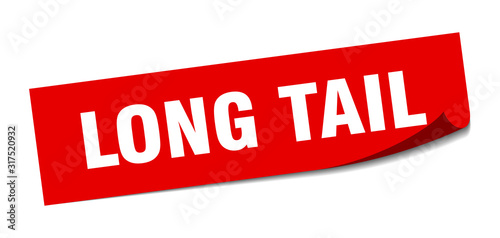 long tail sticker. long tail square sign. long tail. peeler