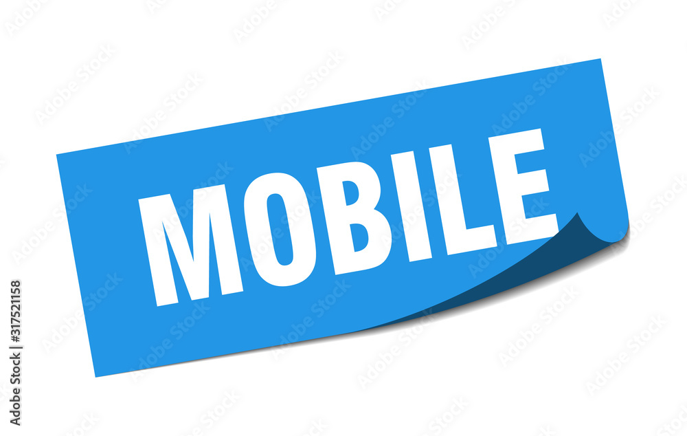 mobile sticker. mobile square sign. mobile. peeler mobile sticker. mobile square sign. mobile. peeler