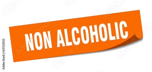 non alcoholic sticker. non alcoholic square sign. non alcoholic. peeler
