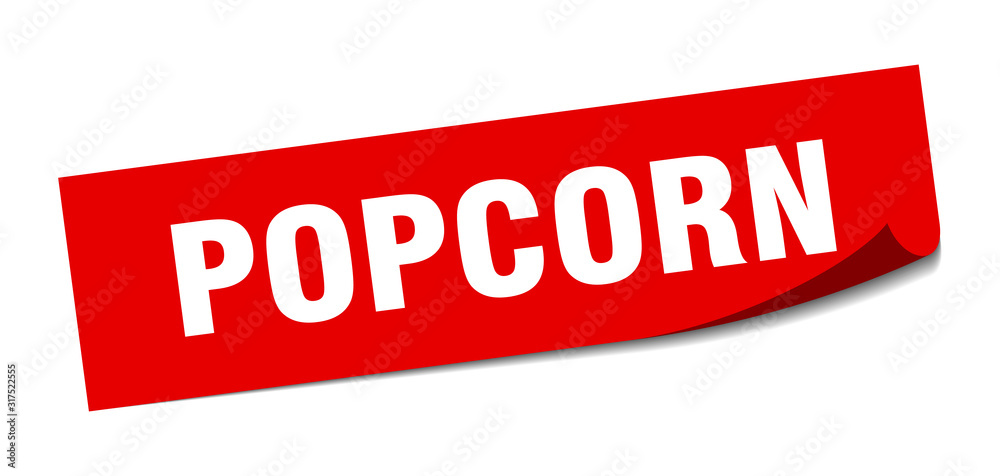 popcorn sticker. popcorn square sign. popcorn. peeler popcorn sticker. popcorn square sign. popcorn. peeler