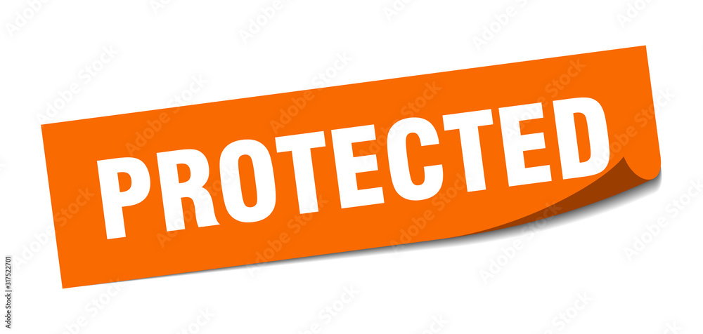 protected sticker. protected square sign. protected. peeler protected sticker. protected square sign. protected. peeler