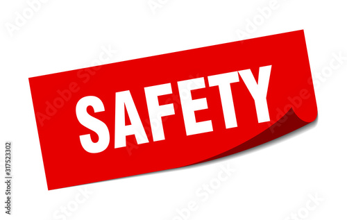 safety sticker. safety square sign. safety. peeler