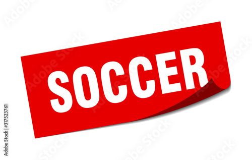 soccer sticker. soccer square sign. soccer. peeler