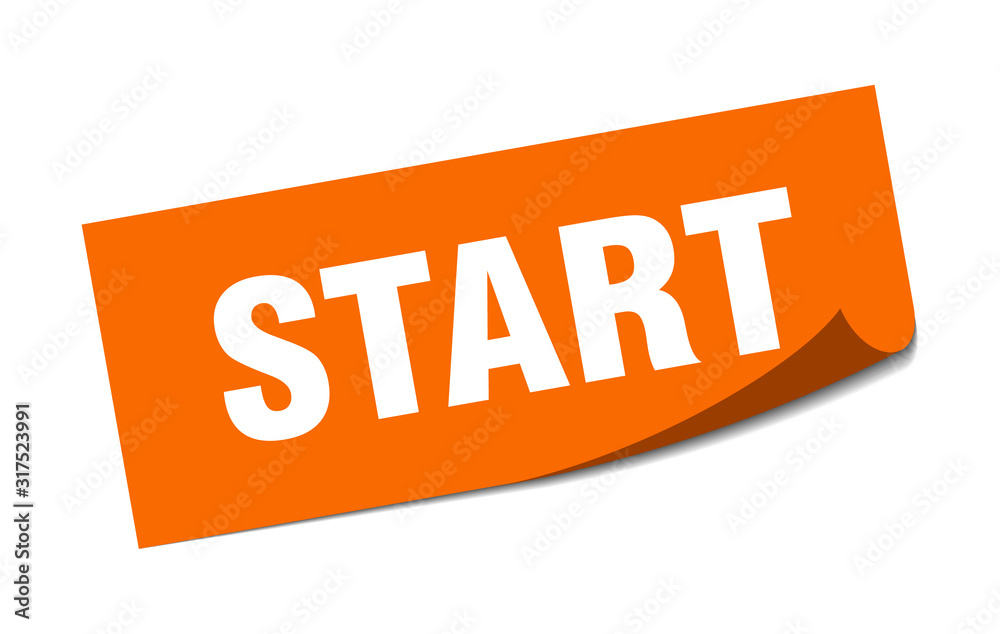start sticker. start square sign. start. peeler start sticker. start square sign. start. peeler