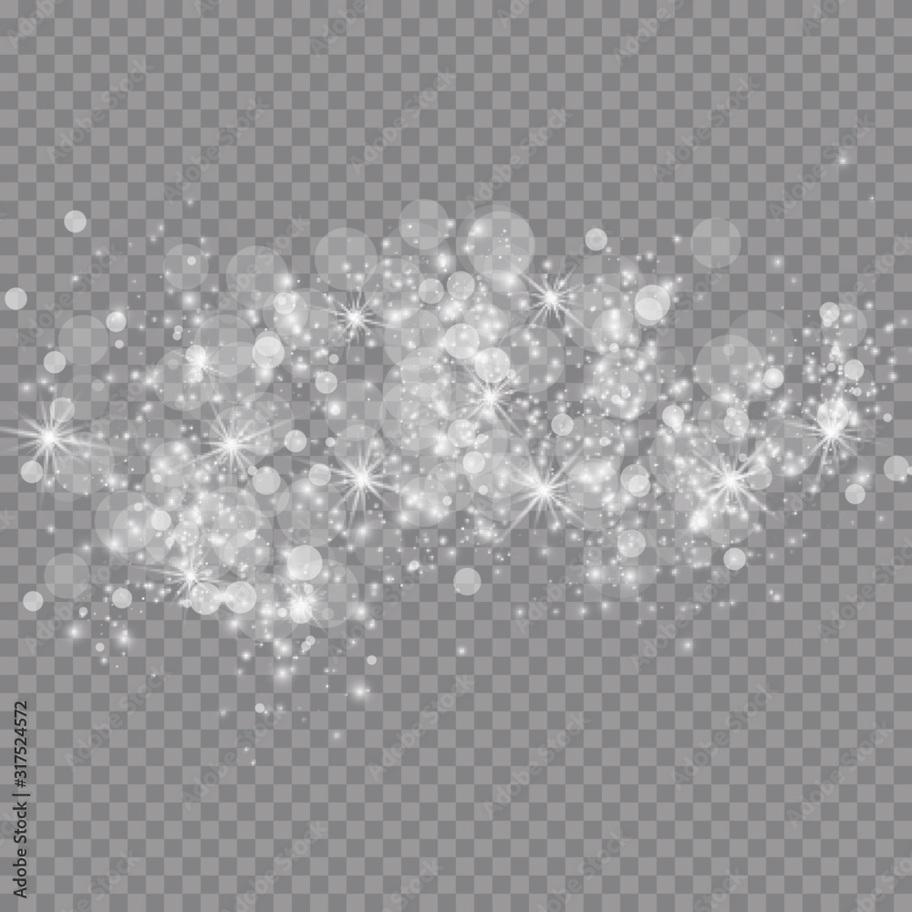 Gold light glow effect stars bursts with sparkles isolated on transparent background