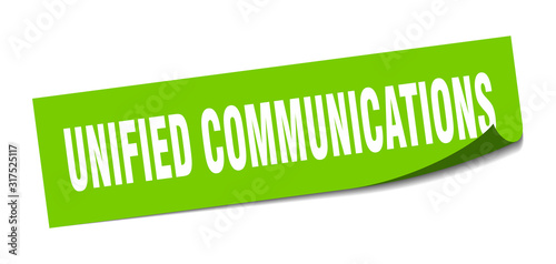 unified communications sticker. unified communications square sign. unified communications. peeler
