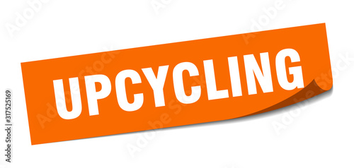 upcycling sticker. upcycling square sign. upcycling. peeler