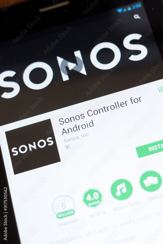 Ryazan, Russia - June 24, 2018: Sonos Controller for Android mobile app on  the display of tablet PC. Stock Photo | Adobe Stock