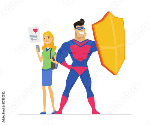 Private correspondence metaphor flat design style vector illustration