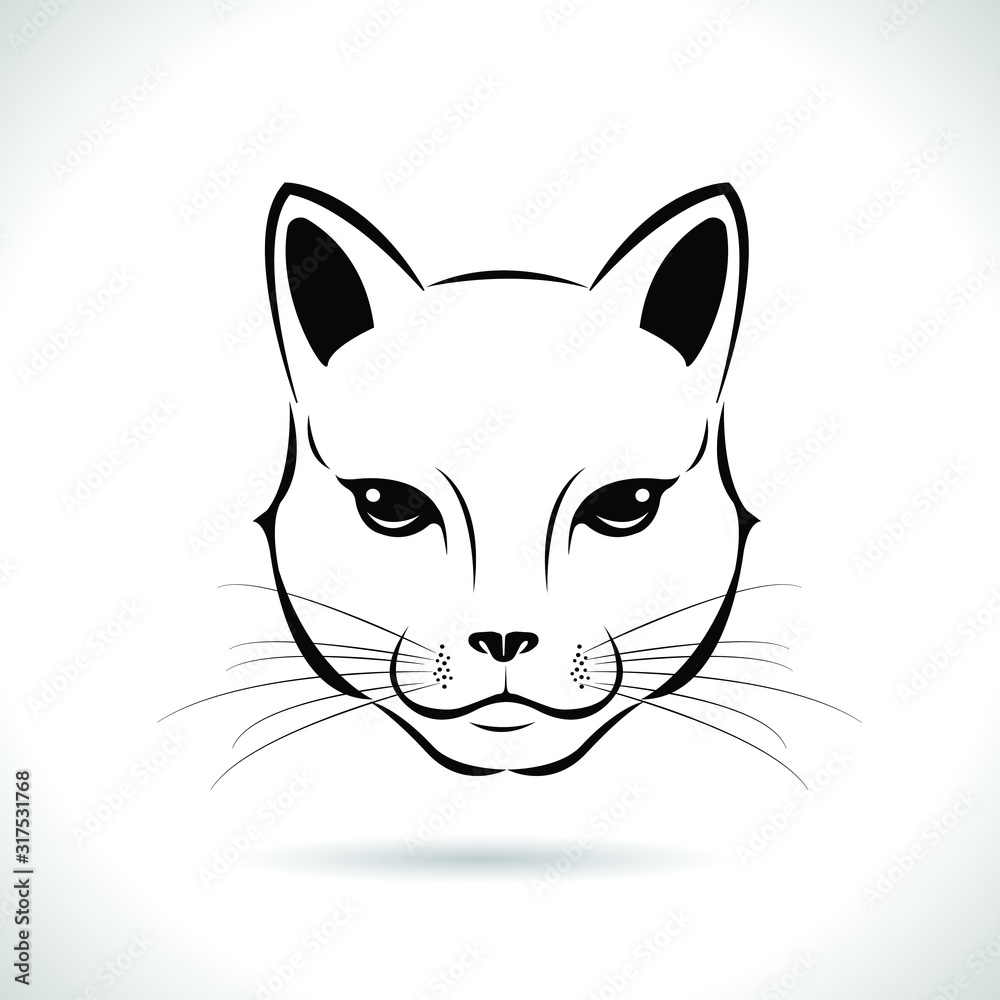 Vector of cat face design on white background, animal Easily editable vector illustration.